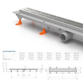 Dušas kanāls CHUDEJ Harmony CH650 H1 650mm