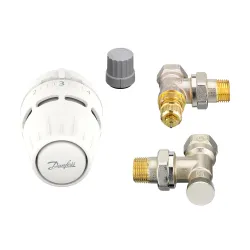 Komplekts ar Danfoss Regus® sensoru, RA-FN vārstu un RLV-S noslēgvārstu, leņķa