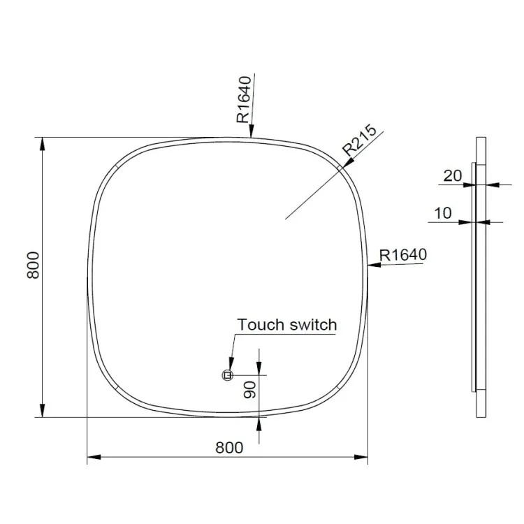 Duschy LED vannas istabas spogulis 80×80 cm ar LED apgaismojumu