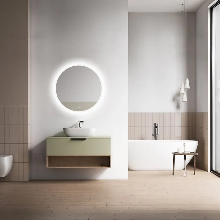 Duschy LED vannas istabas spogulis apaļš Ø80 cm ar pretsvīšanas funkciju