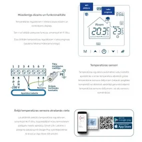 Programmējams elektroniskais termoregulators  ar Wi-Fi Grand Meyer SN-10