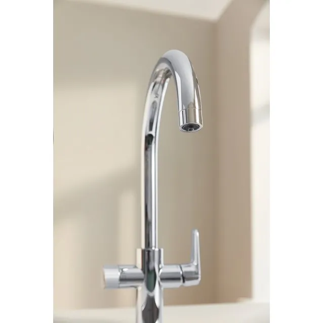 Virtuves izlietnes maisītājs ar izvelkamu izteku Grohe Blue Pure Minta, tērauds 30590DC0