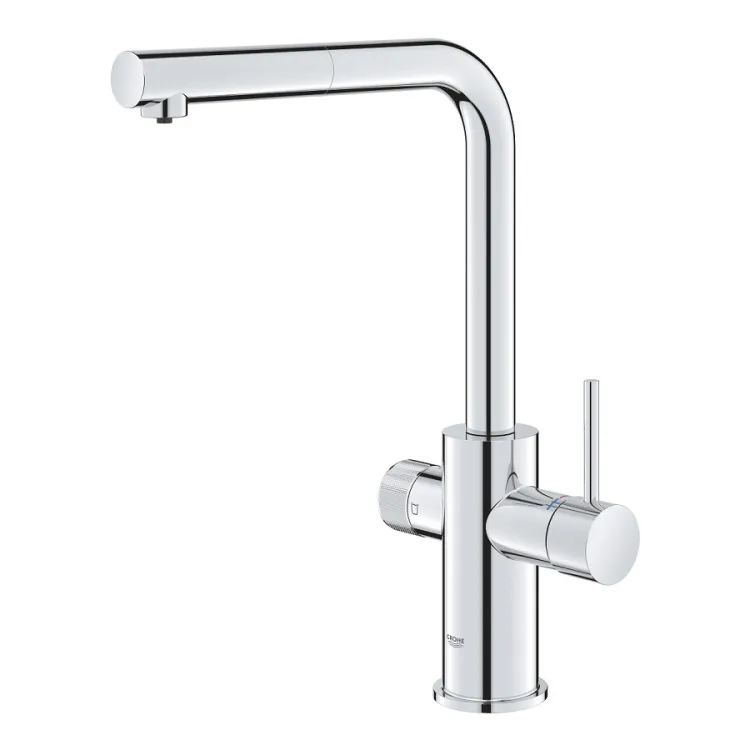 Virtuves izlietnes maisītājs ar izvelkamu izteku Grohe Blue Pure Minta, hroms 30590000