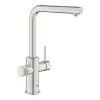 Virtuves izlietnes maisītājs ar izvelkamu izteku Grohe Blue Pure Minta, tērauds 30590DC0