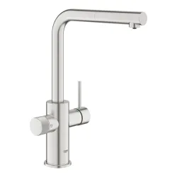 Virtuves izlietnes maisītājs ar izvelkamu izteku Grohe Blue Pure Minta, tērauds 30590DC0