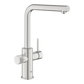 Virtuves izlietnes maisītājs ar izvelkamu izteku Grohe Blue Pure Minta, tērauds 30590DC0
