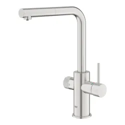 Virtuves izlietnes maisītājs ar izvelkamu izteku Grohe Blue Pure Minta, tērauds 30590DC0