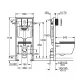 Komplekts Grohe Bau Ceramic WC+rāmis Rapid SL+poga, 103849SH00