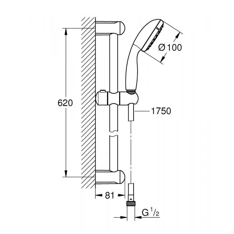 Dušas komplekts GROHE TEMPESTA 100, 27644001