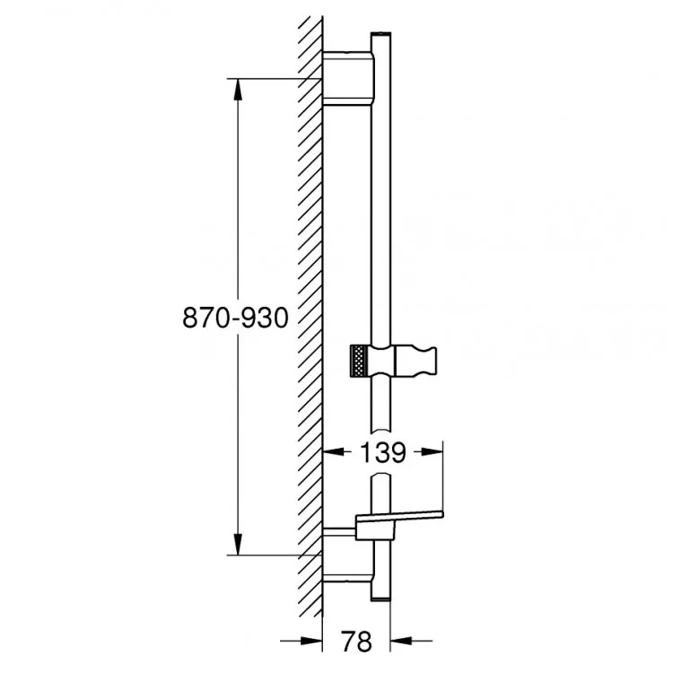 Dušas stienis Grohe Rainshower SmartActive 900mm, cool sunrise