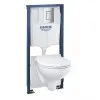 Komplekts Grohe BauCeramic Rimless WC+rāmis Rapid SL+poga Cosmo, 395896000