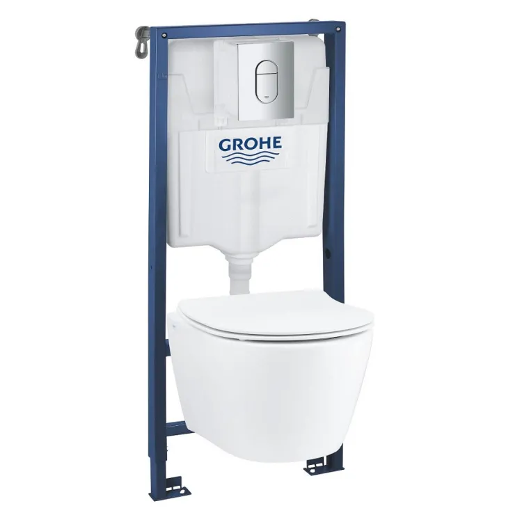 Komplekts Grohe SEREL Rimless WC+rāmis Rapid SL+poga Skate Cosmopolitan