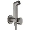 Iebūvējamā bidetta maisītāja virsapmetuma daļa Hansgrohe Round EcoSmart+, matēts melns hroms 29232340