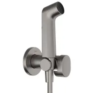 Iebūvējamā bidetta maisītāja virsapmetuma daļa Hansgrohe Round EcoSmart+, matēts melns hroms 29232340