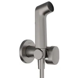 Iebūvējamā bidetta maisītāja virsapmetuma daļa Hansgrohe Round EcoSmart+, matēts melns hroms 29232340