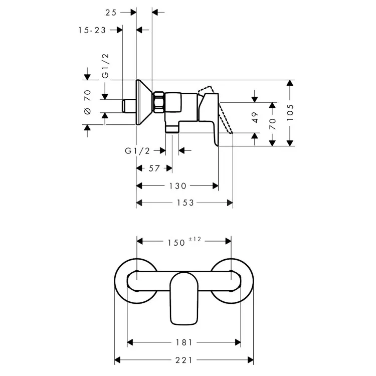 Dušas maisītājs Hansgrohe Neovis Q, hroms, 71681000