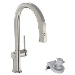 Virtuves izlietnes maisītājs ar filtrēšanas sistēmu 210 un izvelkamu izteku Hansgrohe  Aqittura M91, 76803800