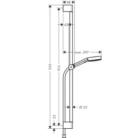 Dušas komplekts Hansgrohe Pulsify 105 3jet Relaxation 90 cm, HG24170700