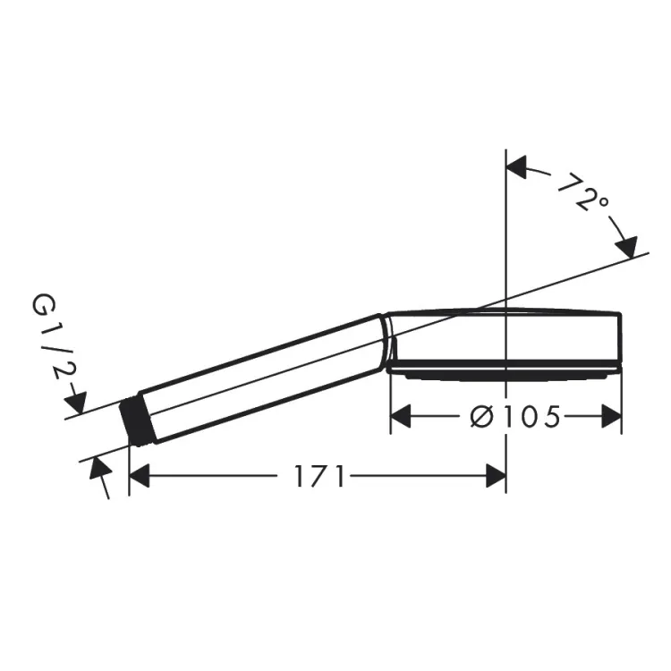 Rokas duša Hansgrohe Pulsify Select S 105 1jet, melns matēts 24120670