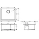 Virtuves izlietne Hansgrohe S719-U500 55x45cm, stainless steel