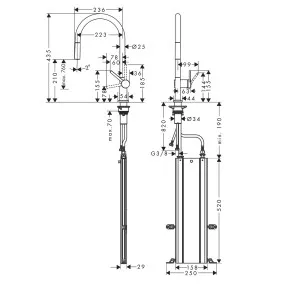 Virtuves izlietnes maisītājs ar izvelkamu izteku Hansgrohe Talis M54 ar sBox, 72803670