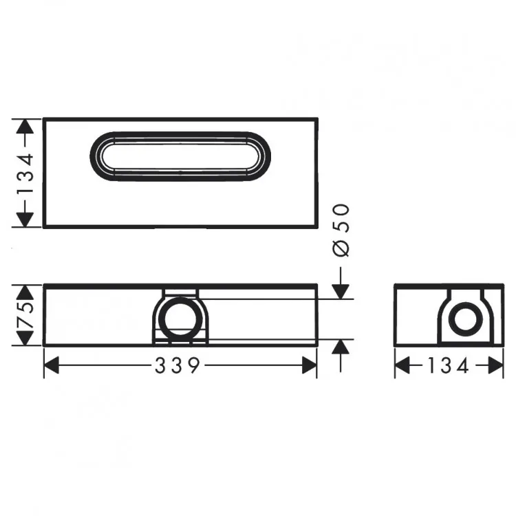 Dušas kanālu montāžas komplekts Hansgrohe traps uBox Universal standard, horizontāls 01001180