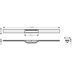 Dušas kanāla reste Hansgrohe RainDrain Flex Finish 1000mm, griežama, hroms 56046000