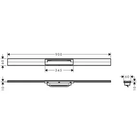 Dušas kanāla reste Hansgrohe RainDrain Flex Finish 900mm, griežama, hroms 56045000