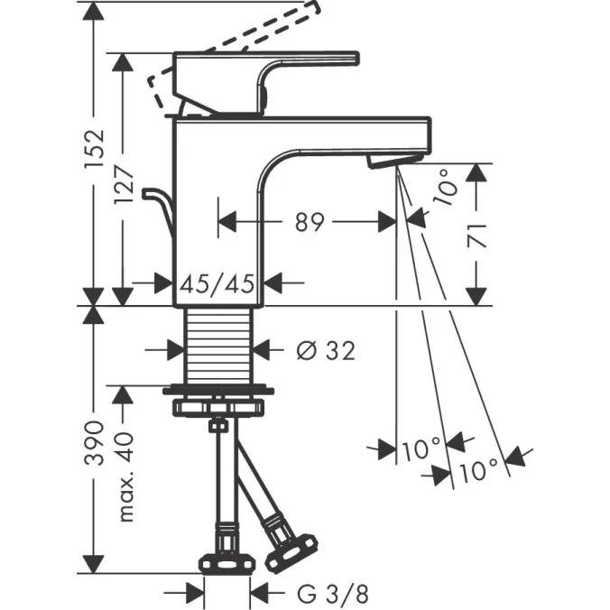 Izlietnes maisītājs Hansgrohe Vernis Shape ar korķi, 71560000