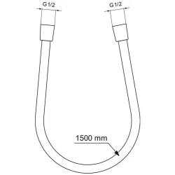 Dušas šļūtene Ideal Standard Idealrain 1.50m, nevērpjas, BE150AA