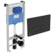 Iebūvējamais rāmis tualetes podam Ideal Standard WC ar melnu pogu,R020467/0115A6