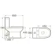 Tualetes pods Inter Ceramic Esai Rimless ar Soft Close poda vāku, balts