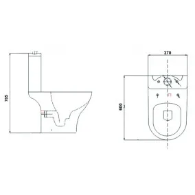 Tualetes pods Inter Ceramic ar Soft Close poda vāku, balts