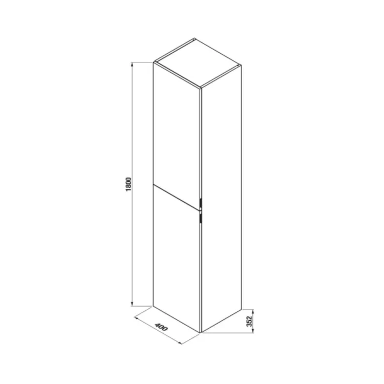 Vannas istabas augstais skapis Jika PURE 180x40x35cm, balts
