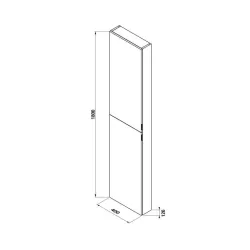 Vannas istabas augstais skapis Jika PURE 180x40x13cm, balts