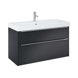 Vannas istabas skapītis ar izlietni Jika PURE 1020x440 mm, melns matēts