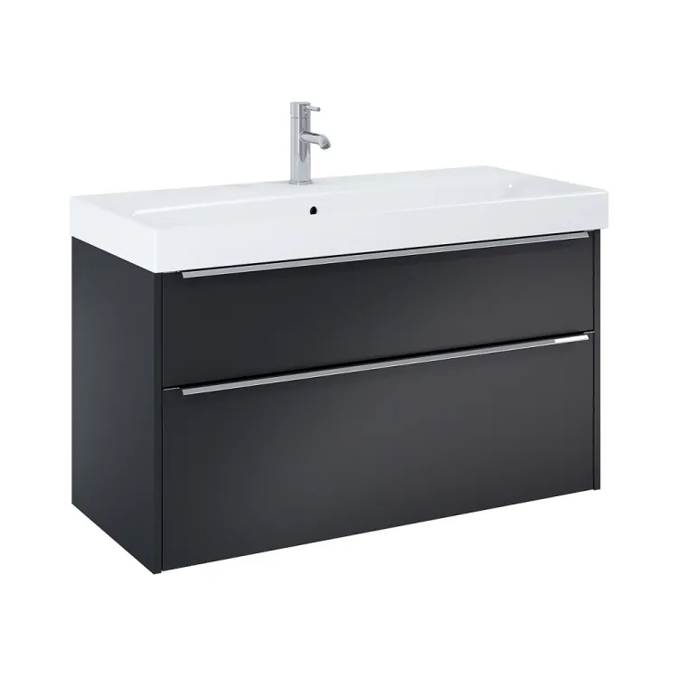 Vannas istabas skapītis ar izlietni Jika PURE 1020x440 mm, melns matēts