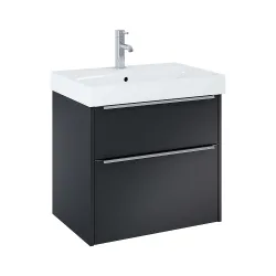 Vannas istabas skapītis ar izlietni Jika PURE 625x440 mm, melns matēts