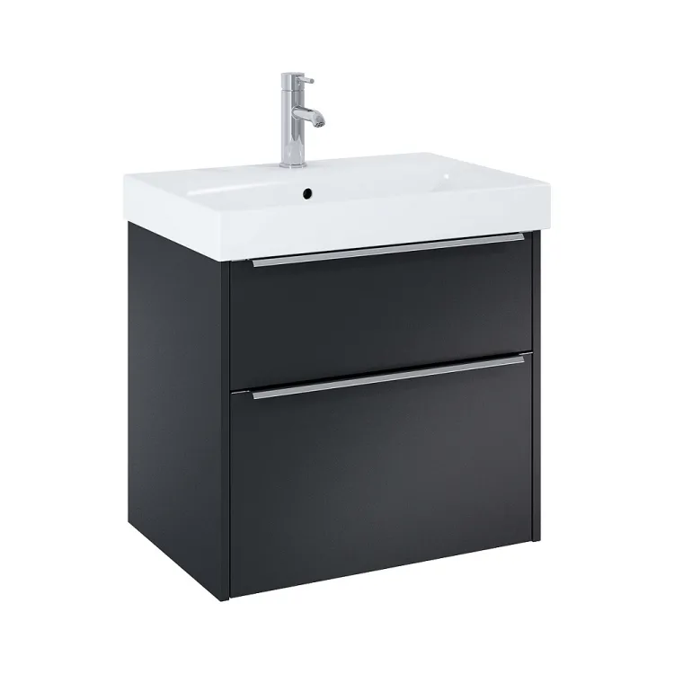 Vannas istabas skapītis ar izlietni Jika PURE 625x440 mm, melns matēts