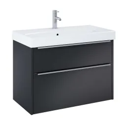 Vannas istabas skapītis ar izlietni Jika PURE 825x440 mm, melns matēts