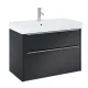 Vannas istabas skapītis ar izlietni Jika PURE 825x440 mm, melns matēts
