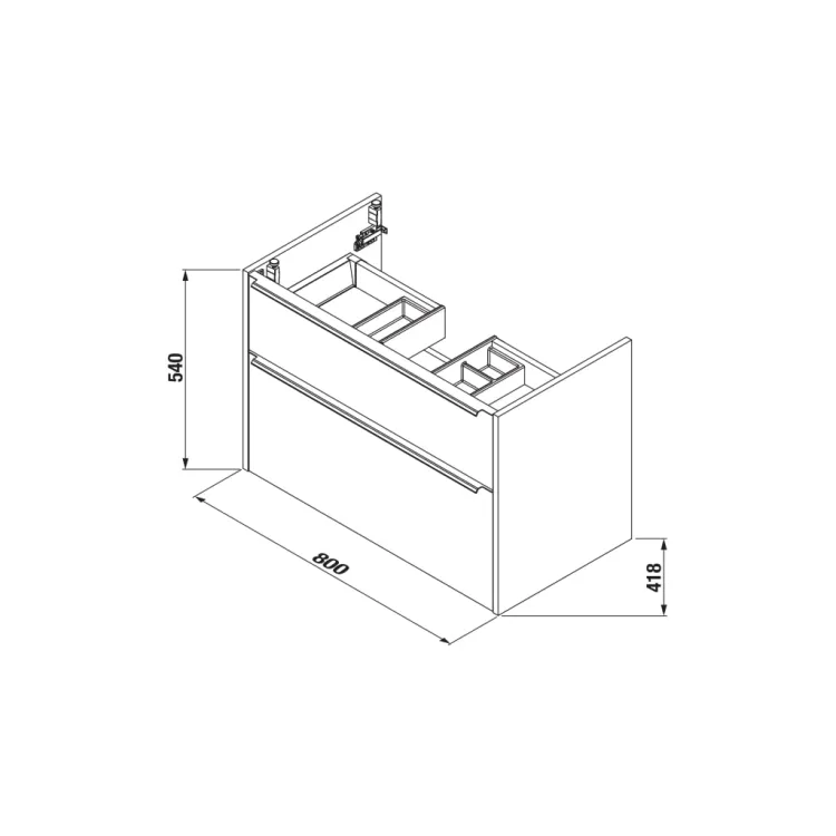 Vannas istabas skapītis ar izlietni Jika PURE 825x440 mm, balts