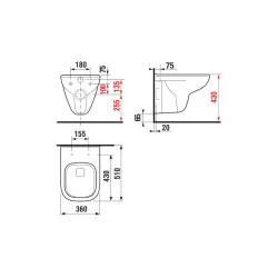 Tualetes pods piekaramais JIKA DEEP Rimless bez vāka, balts H820614