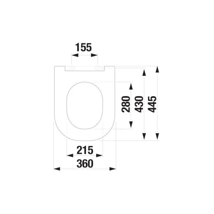 Tualetes poda vāks ar Soft Close QR JIKA MIO, melns matēts