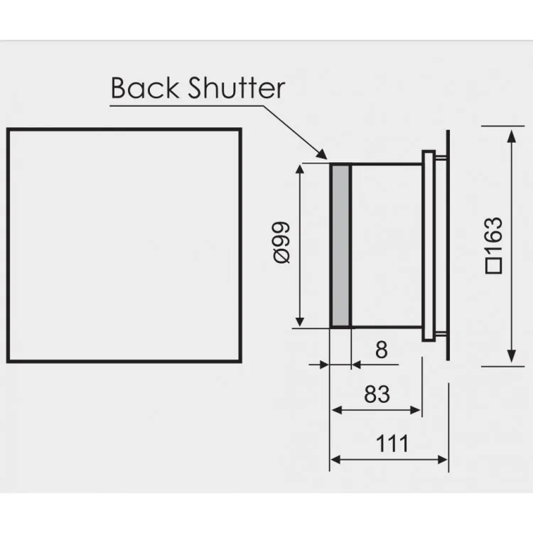 Sadzīves ventilators MMotors JSC MMP D100 105 IN-TH, inox