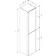 Vannas istabas augstais skapis Kame SOFT 160x35.4cm, TU/35-2/D01-SFT