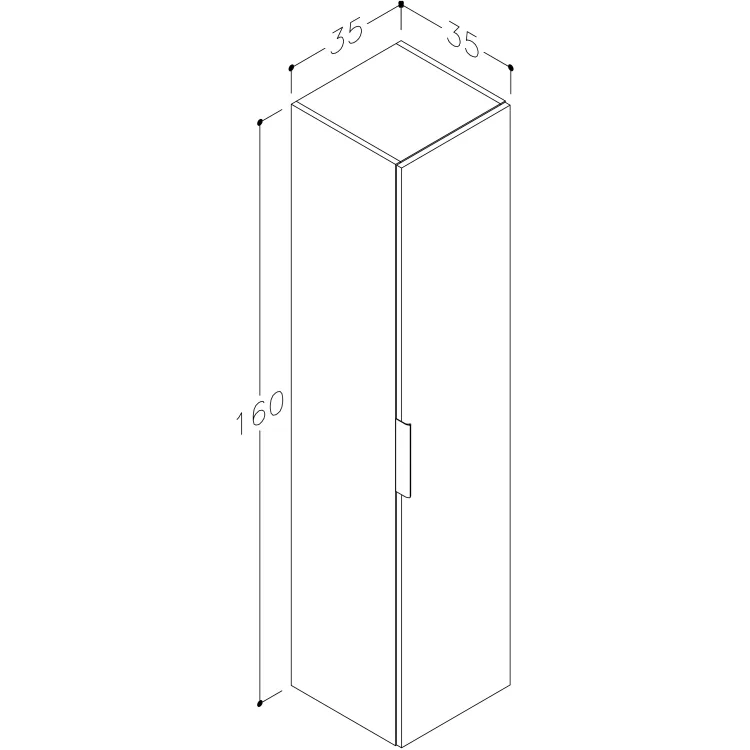 Vannas istabas augstais skapis KAME LIRIS 160x35cm, gaišs ozols