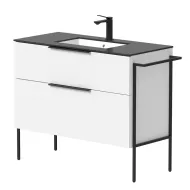 Vannas istabas skapītis KAME BIG ar izlietni ILSA 101x46cm, matēts balts