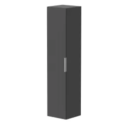 Vannas istabas augstais skapis KAME BIG 160x35cm, rievota fasāde, grafīts