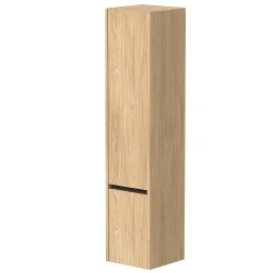 Vannas istabas augstais skapis Kame CITY 160x35cm, gaišs ozols/balts profils